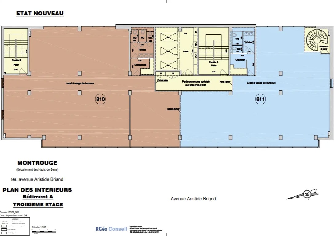 91-99 Avenue Aristide Briand, Montrouge, HDS 92120 - Unit 810-811 - - Floor Plan - Image 1 of 4