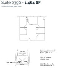 733 Bishop St, Honolulu, HI to rent Floor Plan- Image 1 of 1
