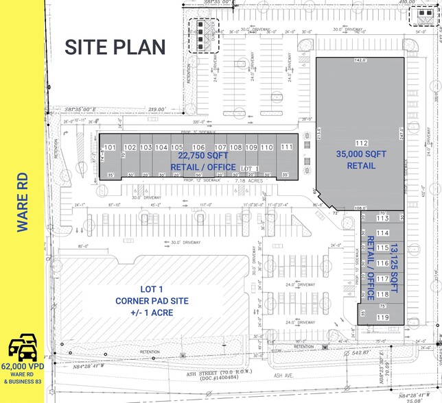 200 N Ware Rd, McAllen, TX for rent - Site Plan - Image 2 of 3