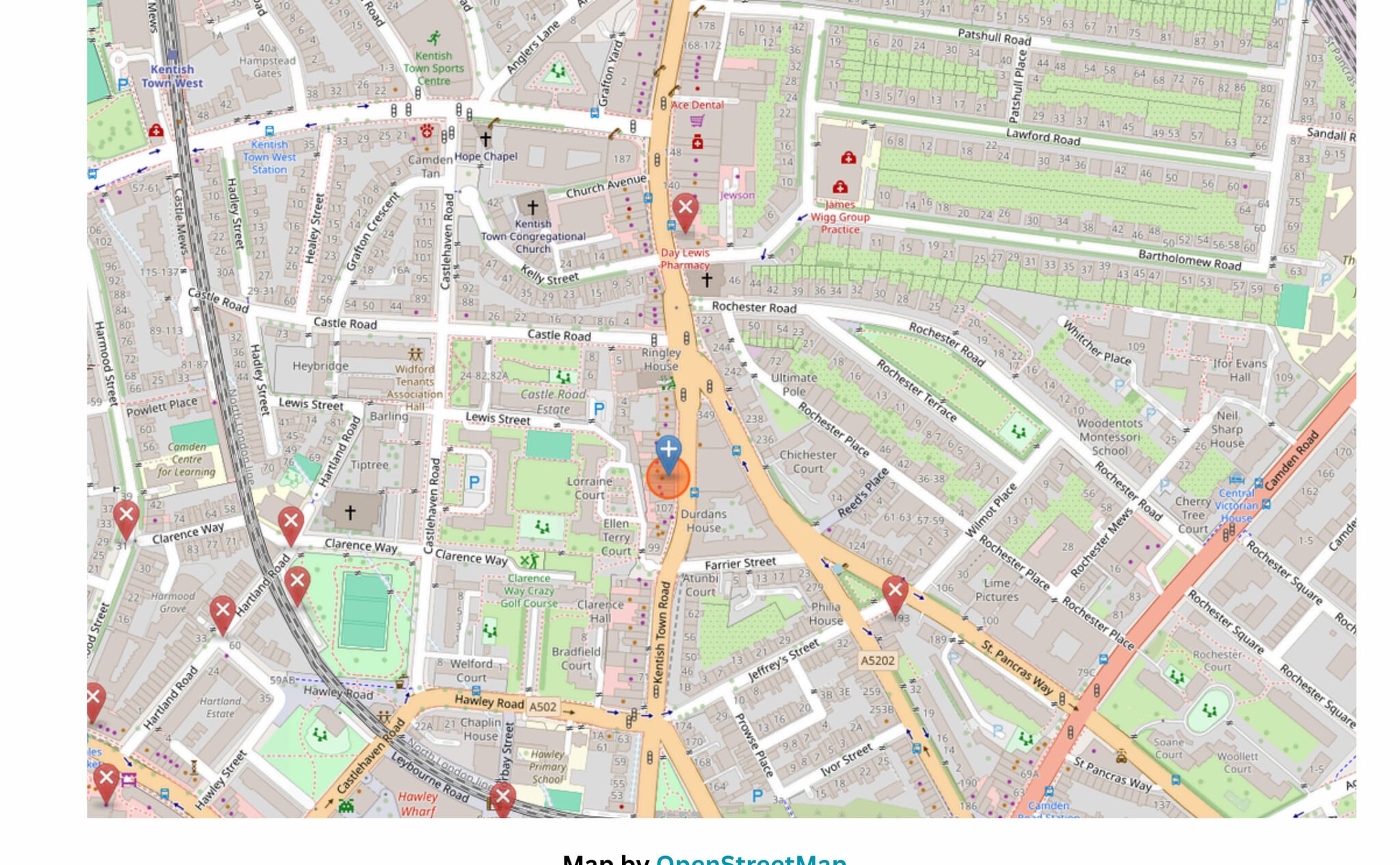 115 Kentish Town Rd, London to rent Map- Image 1 of 2