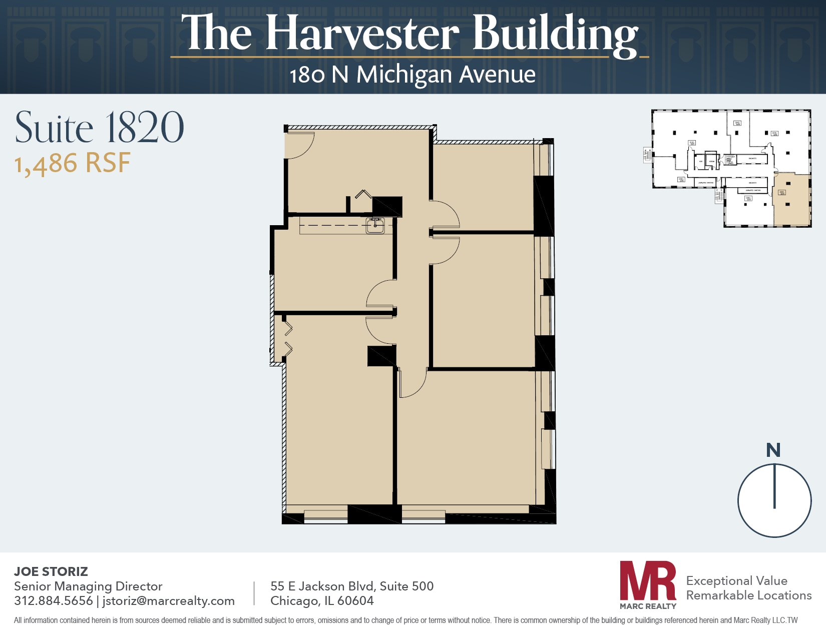 180 N Michigan Ave, Chicago, IL to rent Floor Plan- Image 1 of 7