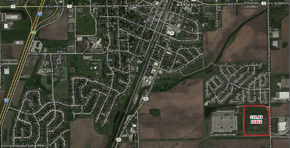 SEC W Sycamore Rd & Redwood St., Manteno, IL for rent - Aerial - Image 2 of 3