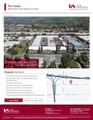 More details for 555 W Allen Ave, San Dimas, CA - Industrial for Rent