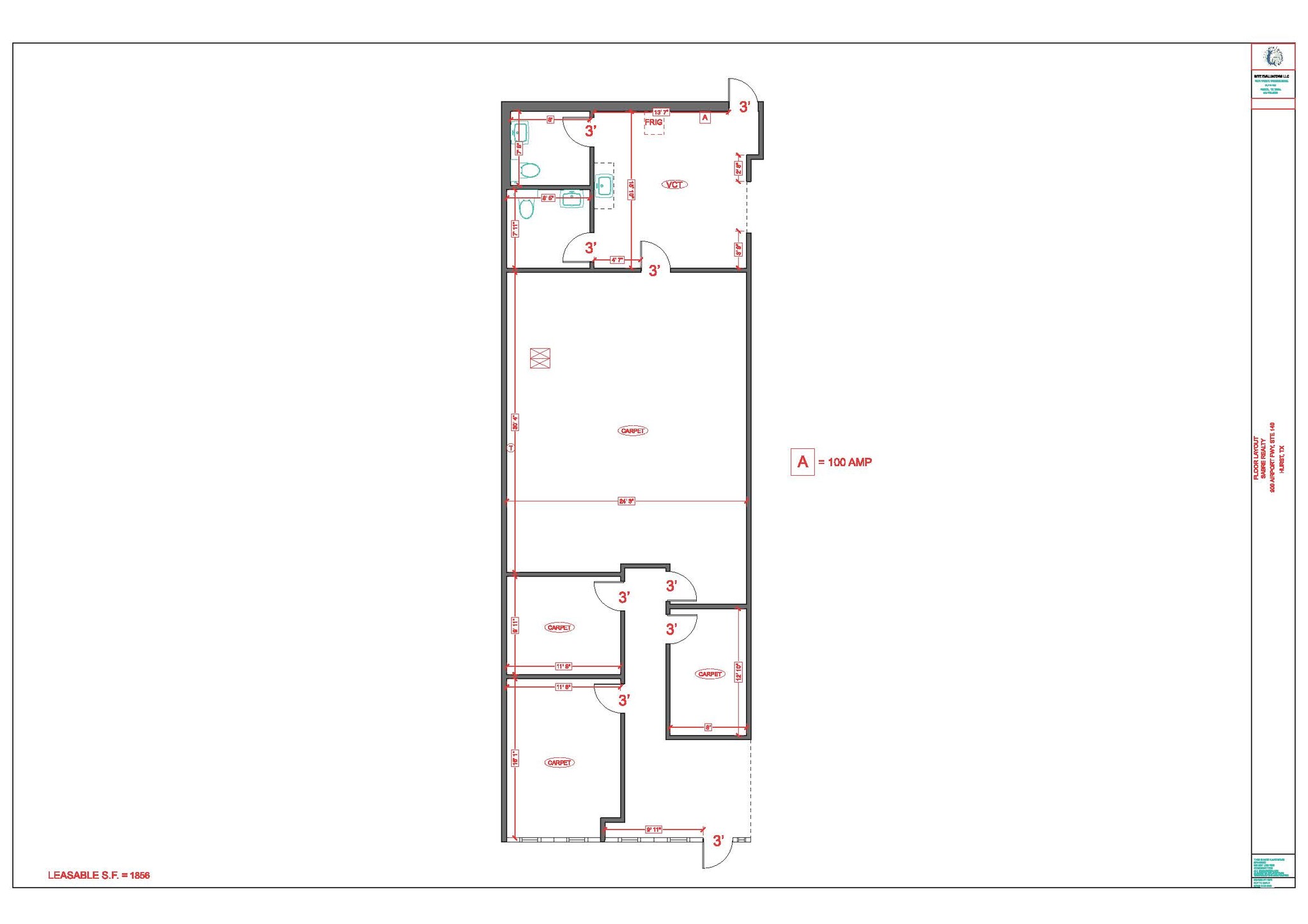 900 W Airport Fwy, Hurst, TX for rent Floor Plan- Image 1 of 2