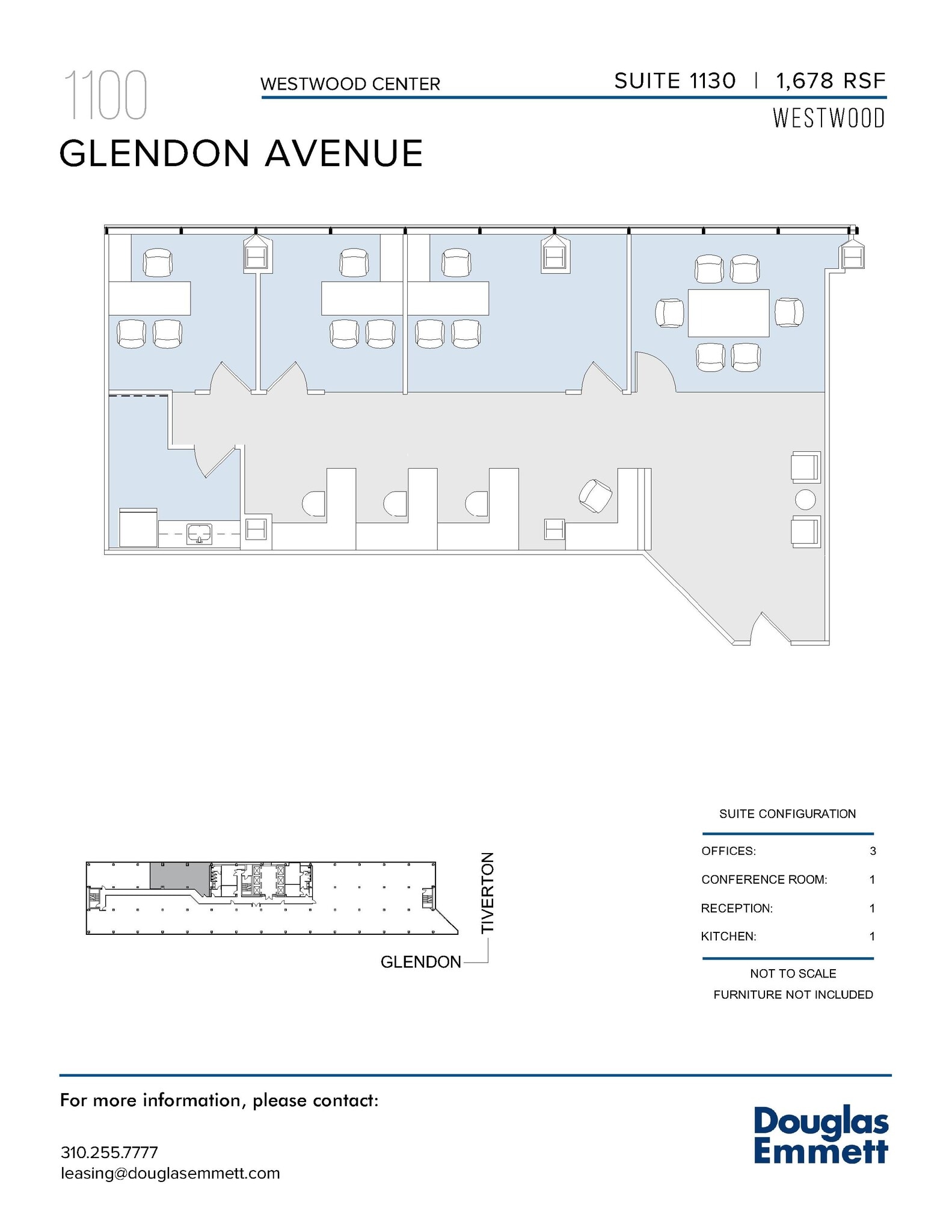 1100 Glendon Ave, Los Angeles, CA to rent Floor Plan- Image 1 of 1