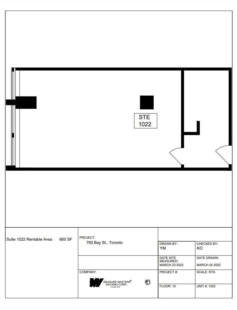 790 Bay St, Toronto, ON to rent Floor Plan- Image 1 of 1