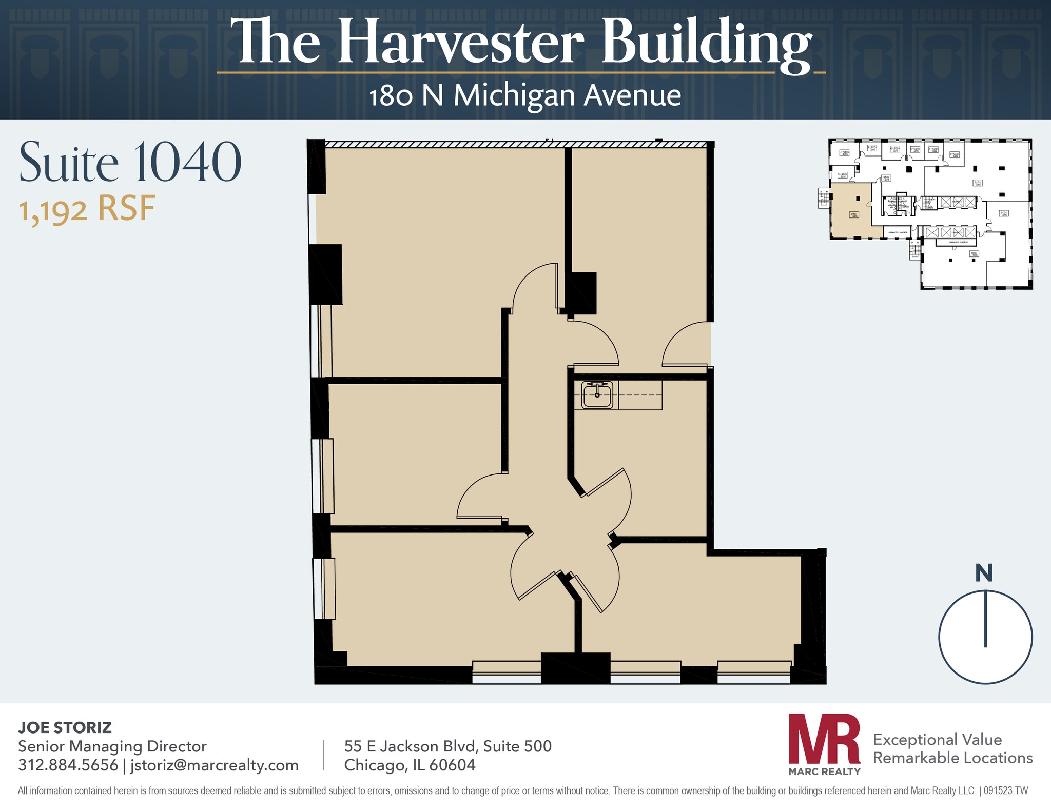 180 N Michigan Ave, Chicago, IL to rent Floor Plan- Image 1 of 6
