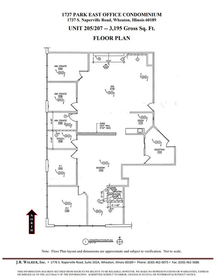 1737 S Naperville Rd, Wheaton, IL 60189 - Unit 205/207 -  - Floor Plan - Image 1 of 2