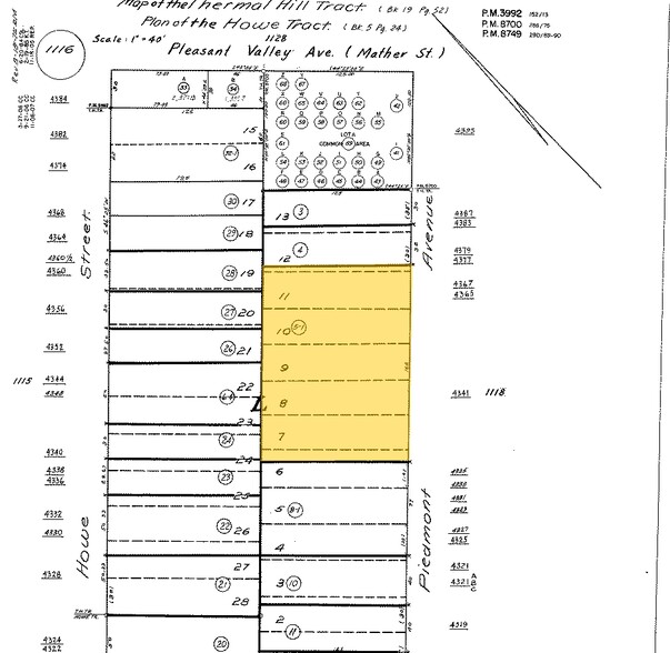 4341-4442 Piedmont Ave, Oakland, CA for rent - Plat Map - Image 3 of 3