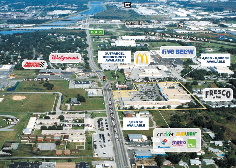 7819 Palm River Rd, Tampa, FL to rent - Aerial - Image 2 of 2