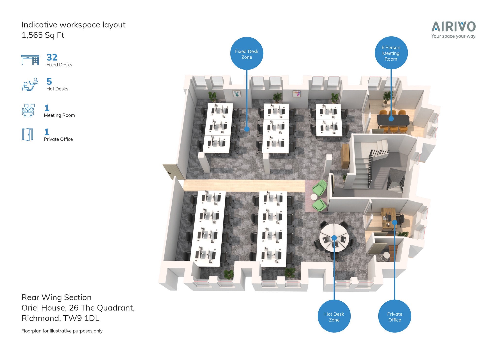 26 The Quadrant, Richmond to rent Floor Plan- Image 1 of 4