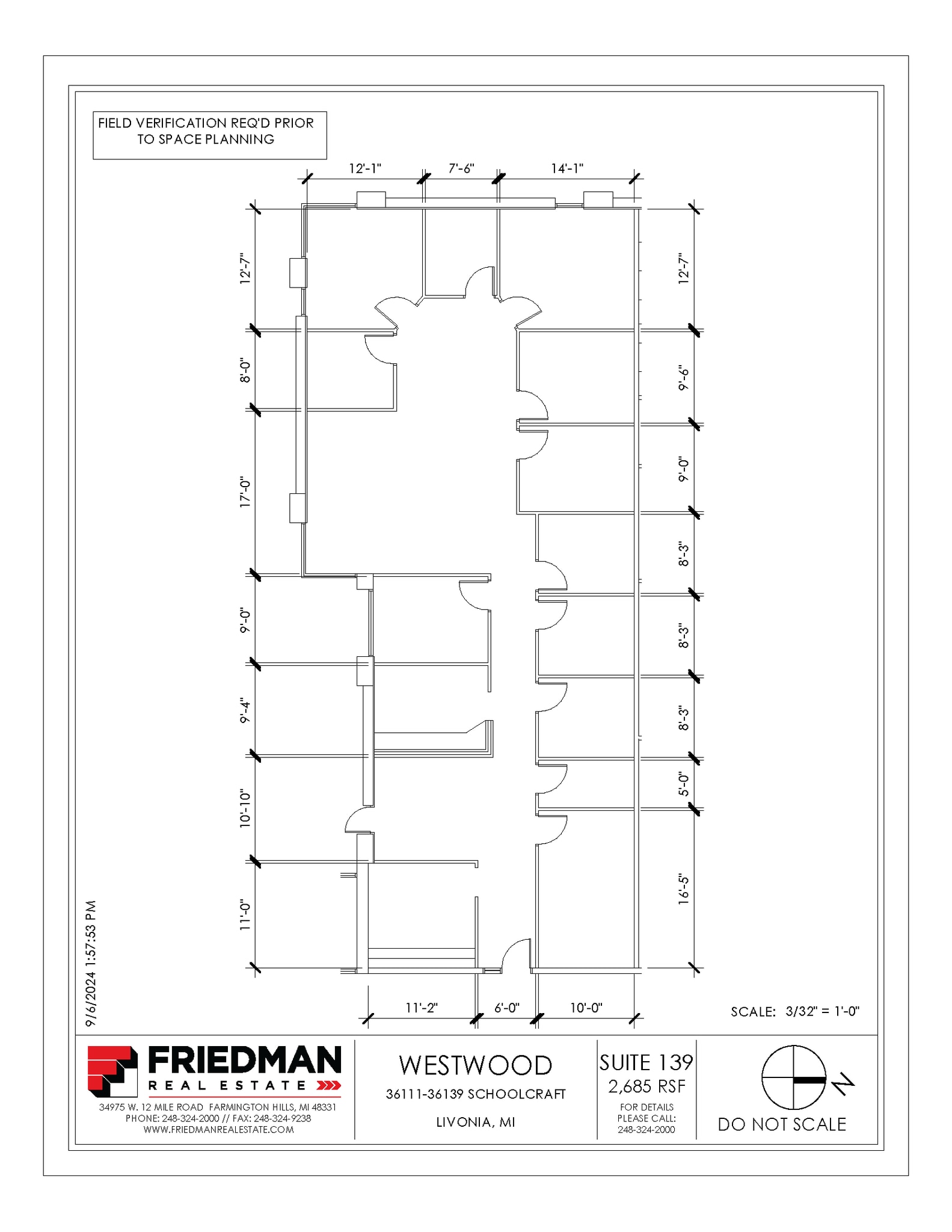 36133-36139 Schoolcraft Rd, Livonia, MI for rent Floor Plan- Image 1 of 2