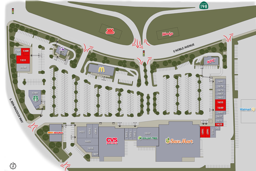 1447-1591 E Noble Ave, Visalia, CA for rent - Site Plan - Image 2 of 6