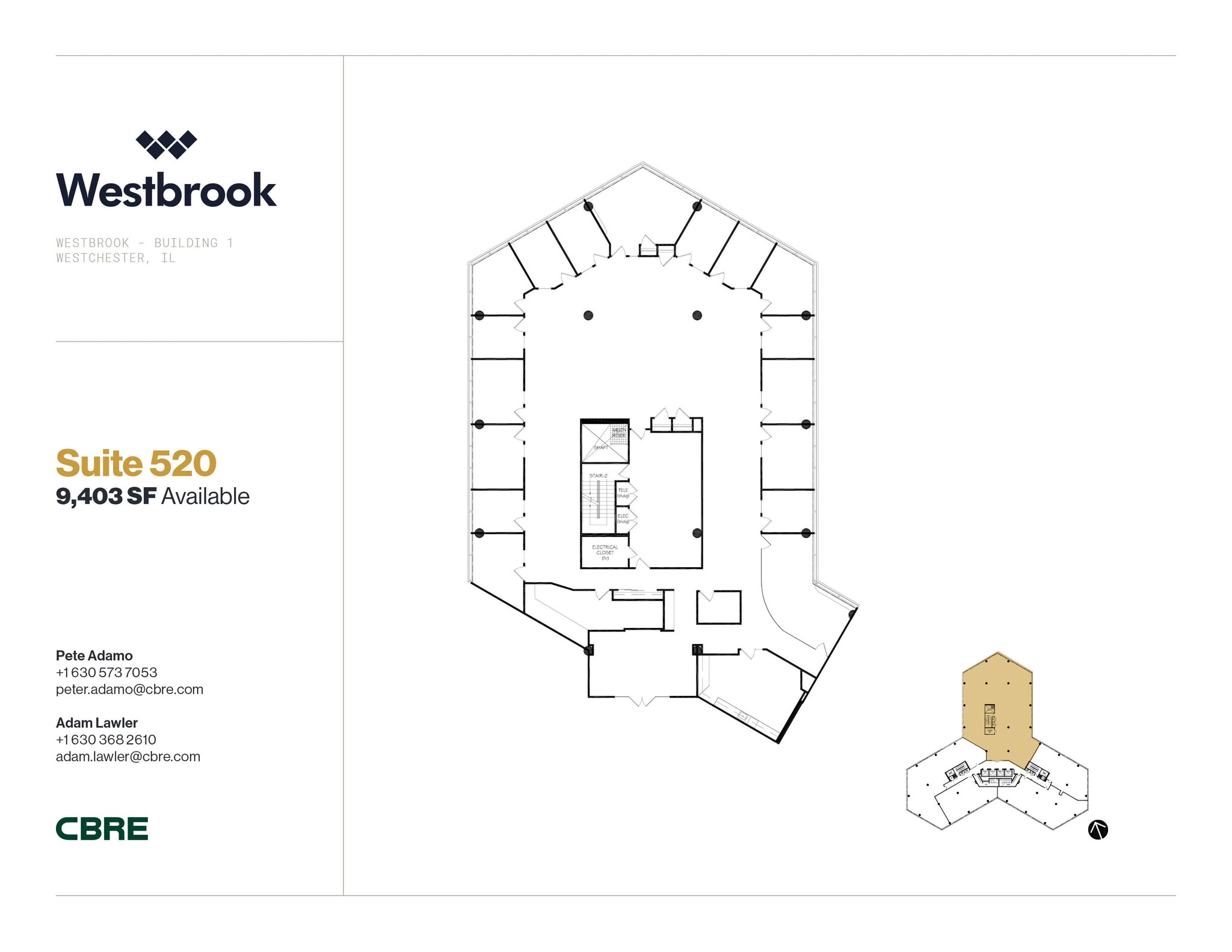 1 Westbrook Corporate Ctr, Westchester, IL to rent Floor Plan- Image 1 of 1