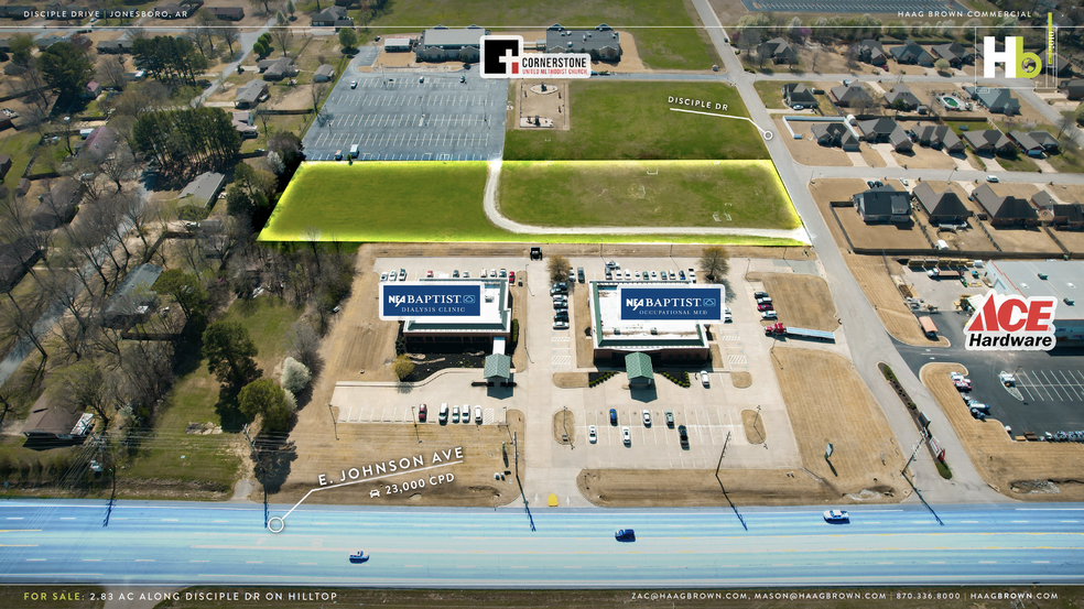 2.83 AC Disciple Dr., Jonesboro, AR for sale - Aerial - Image 3 of 6