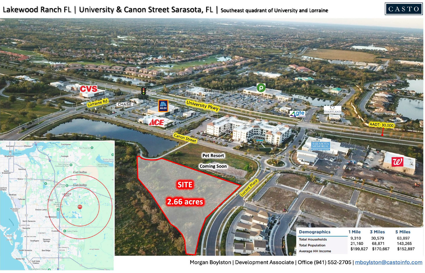 University and Lorraine/Canon Street Pl, Lakewood Ranch, FL for sale Aerial- Image 1 of 2