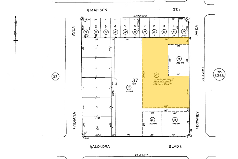 15713-15727 Downey Ave, Paramount, CA for rent - Plat Map - Image 2 of 8