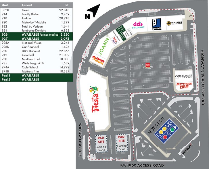 12900 Willowchase Dr, Houston, TX for rent - Site Plan - Image 2 of 4