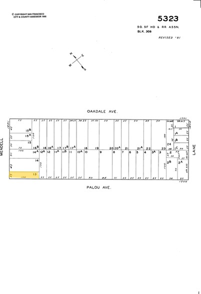 1449 Mendell St, San Francisco, CA for rent - Plat Map - Image 2 of 10