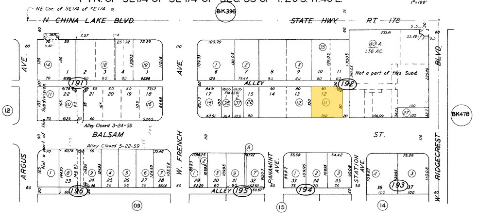 126-132 Balsam St, Ridgecrest, CA for rent - Plat Map - Image 2 of 5