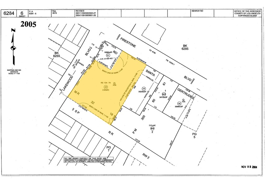 9018-9020 Firestone Blvd, Downey, CA for rent - Plat Map - Image 2 of 3