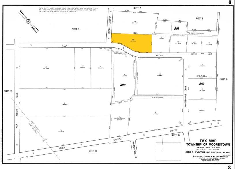 1260 Glen Ave, Moorestown, NJ for rent - Plat Map - Image 2 of 8