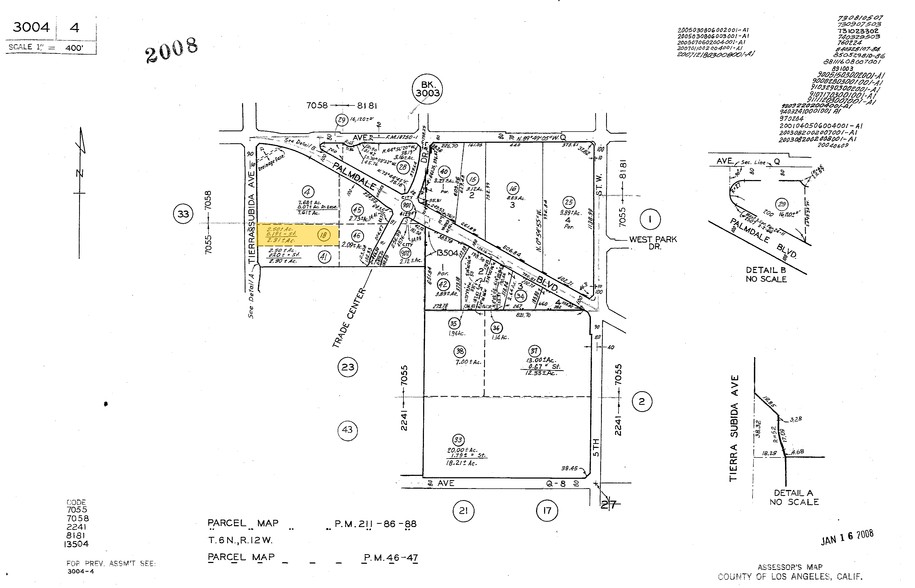 10th St W, Palmdale, CA for sale - Plat Map - Image 3 of 7