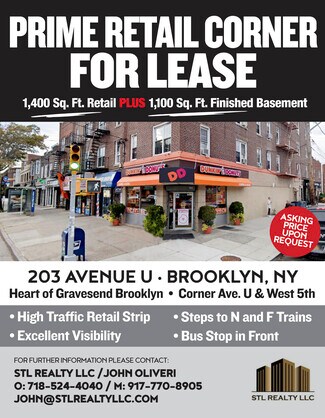 More details for 203 Avenue U, Brooklyn, NY - Retail for Rent