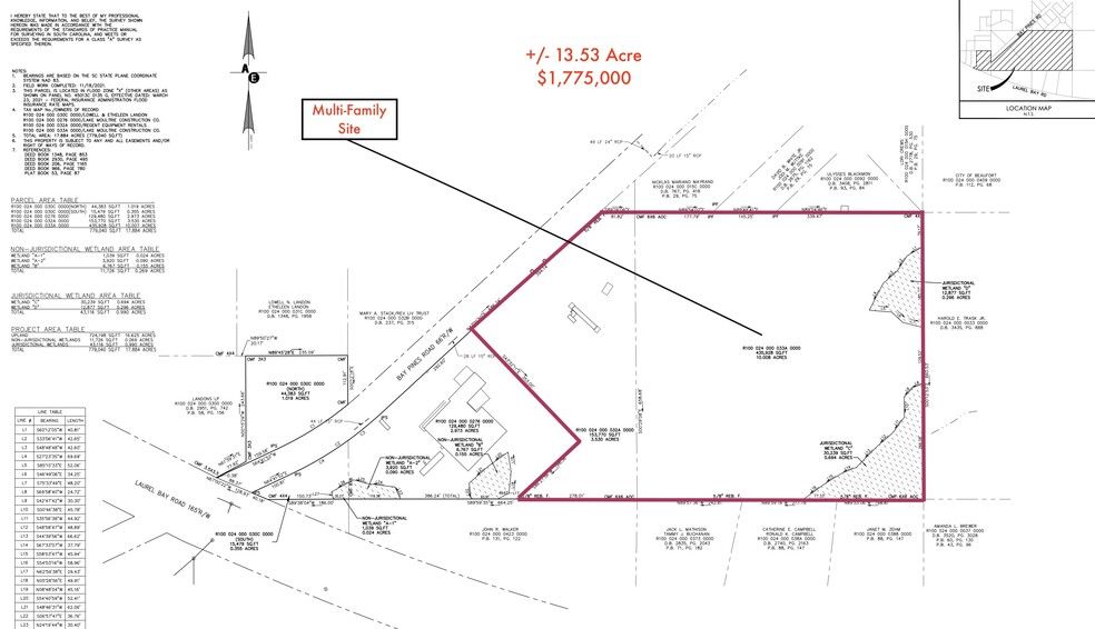 Bay Pines MF, Beaufort, SC for sale - Plat Map - Image 1 of 1