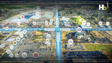 3009 E Highland Dr, Jonesboro, AR - aerial  map view