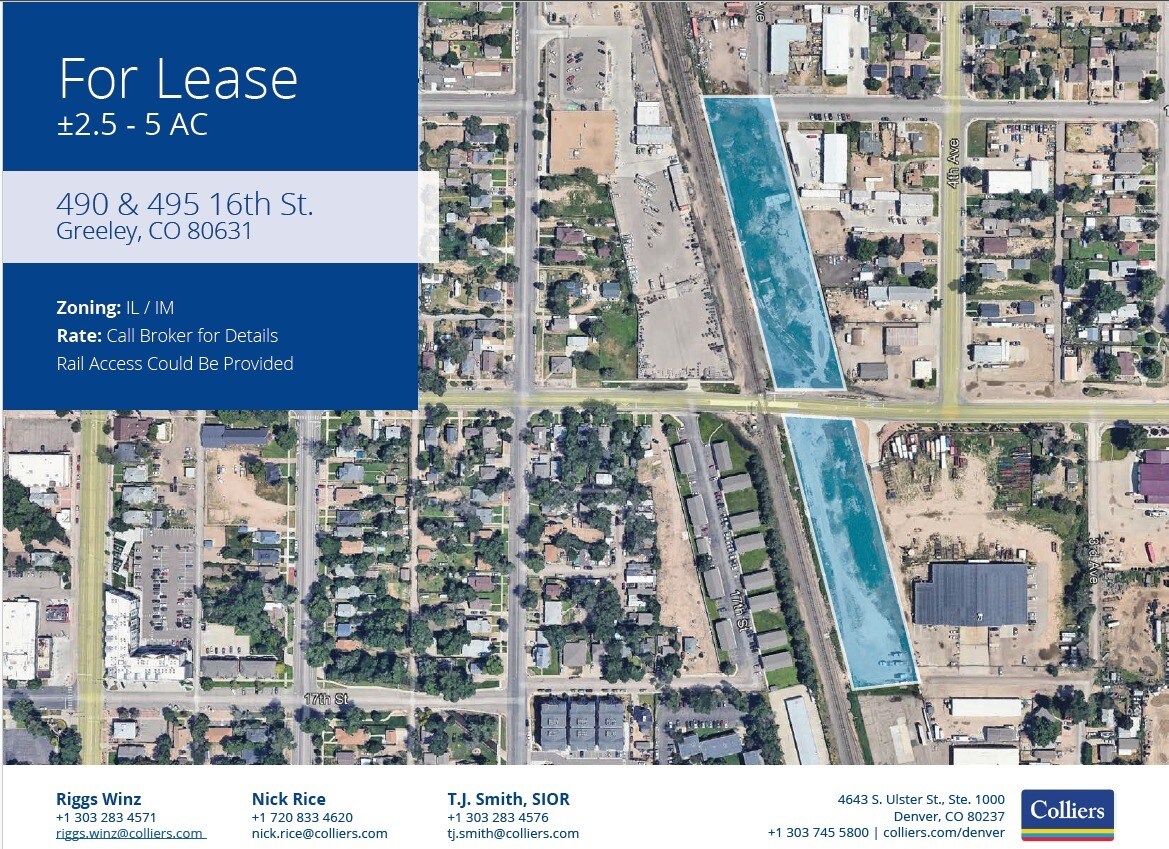 490 & 495 16th St - LAND, Greeley, CO to rent Primary Photo- Image 1 of 2