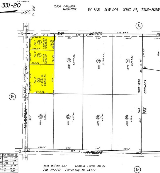 MENIFEE SMALL INDUSTRIAL LOTS portfolio of 3 properties for sale on LoopNet.co.uk - Plat Map - Image 2 of 2