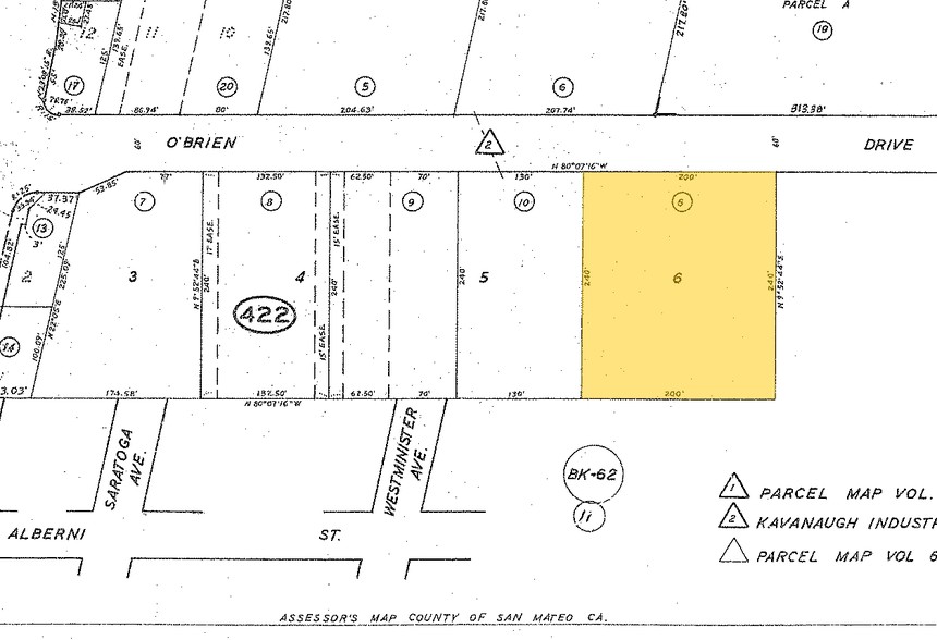 1020 O'Brien Dr, Menlo Park, CA for rent - Plat Map - Image 2 of 3