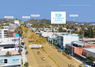 920 N Fairfax Ave, West Hollywood, CA - aerial  map view