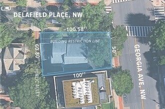 1200 Delafield Pl NW, Washington, DC - AERIAL  map view