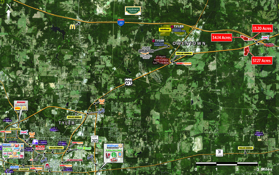 Land for Sale, I-20 Just North of Tyler portfolio of 3 properties for sale on LoopNet.co.uk - Aerial - Image 2 of 3