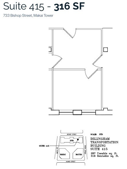 733 Bishop St, Honolulu, HI to rent Floor Plan- Image 1 of 1