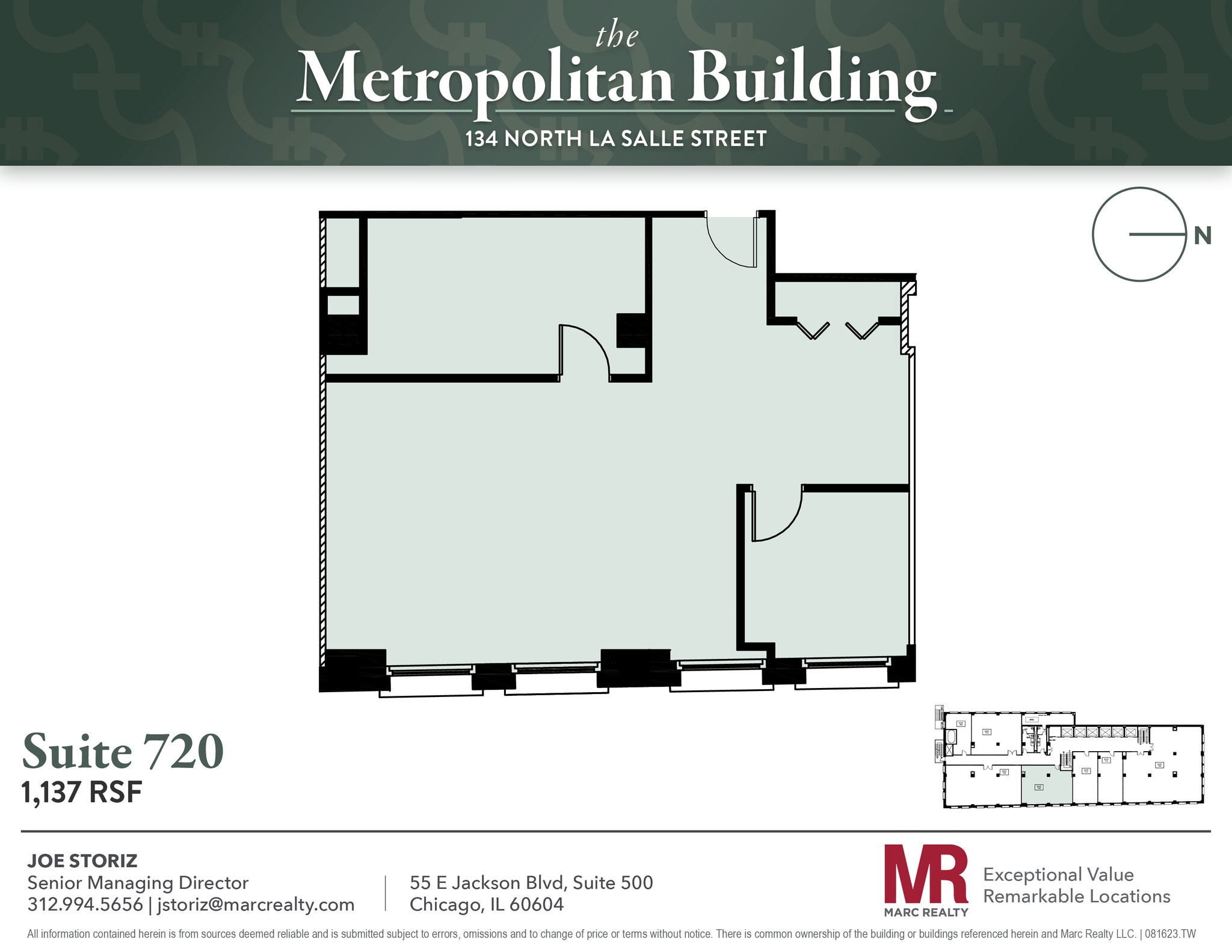 134 N LaSalle St, Chicago, IL to rent Floor Plan- Image 1 of 5