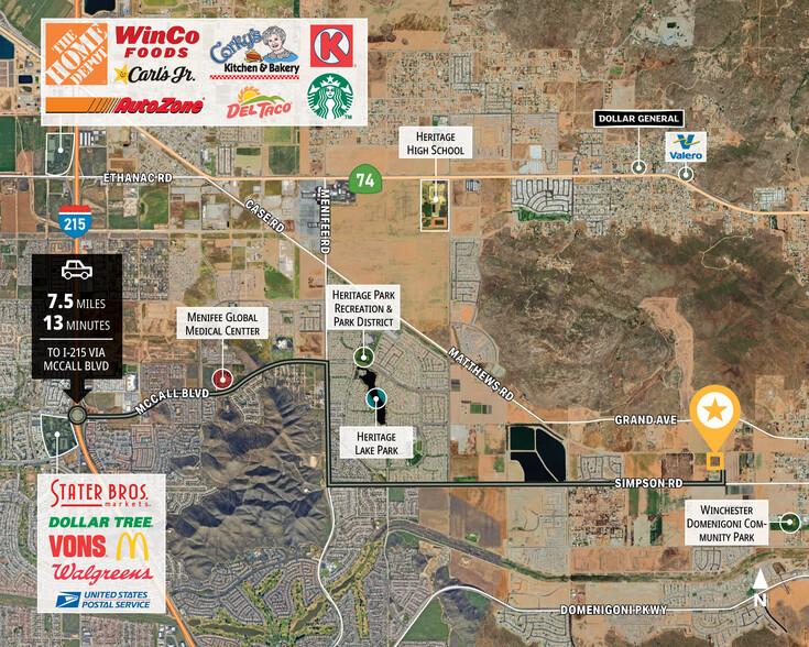 8.85 Acres Winchester, Winchester, CA for sale - Aerial - Image 2 of 2