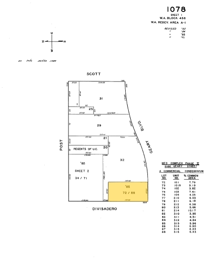 2186 Geary Blvd, San Francisco, CA for sale - Plat Map - Image 2 of 2