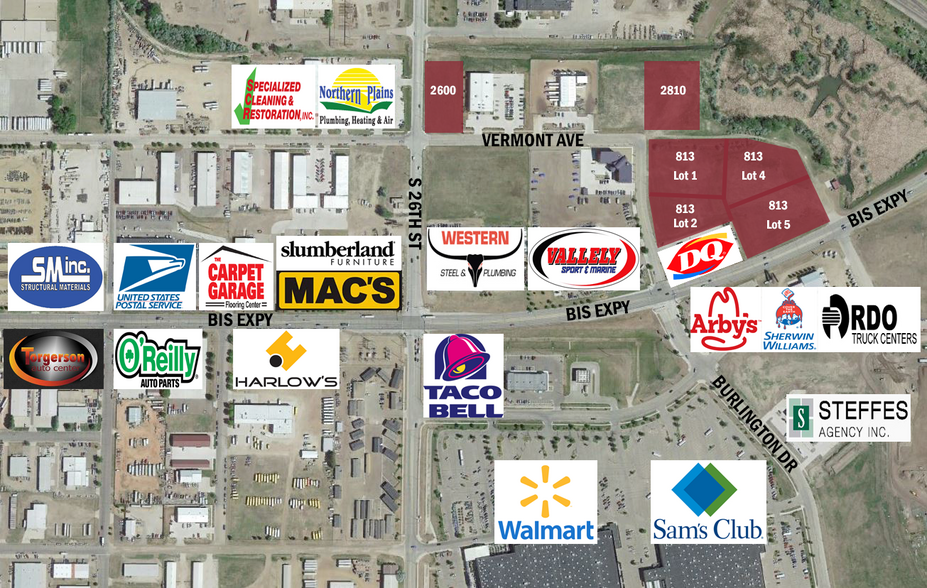 South Bismarck Development Lots portfolio of 3 properties for sale on LoopNet.co.uk - Aerial - Image 1 of 2