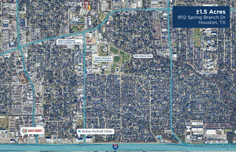 9112 Spring Branch Dr, Houston, TX - aerial  map view