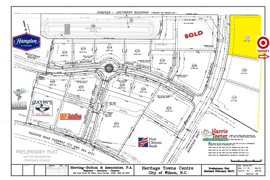 Heritage Dr, Wilson, NC for sale - Plat Map - Image 1 of 7