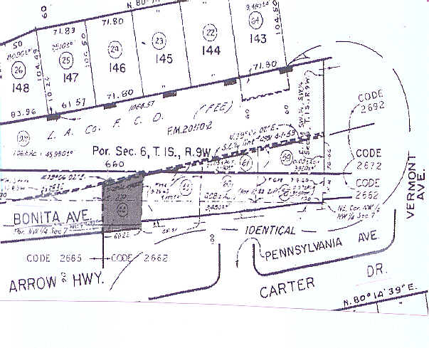 335 W Arrow Hwy, Glendora, CA for rent - Plat Map - Image 3 of 4