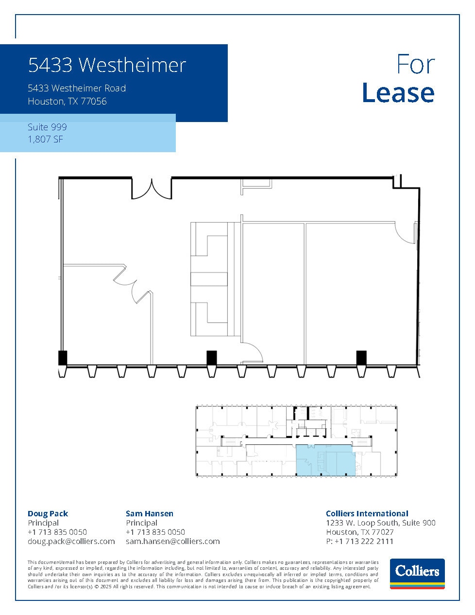 5433 Westheimer Rd, Houston, TX to rent Floor Plan- Image 1 of 1