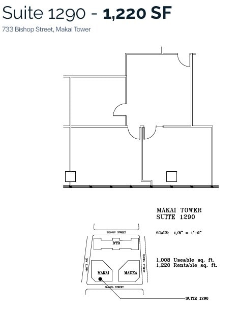 733 Bishop St, Honolulu, HI to rent Floor Plan- Image 1 of 1