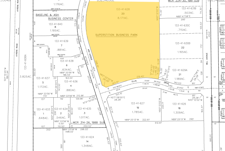 4625 S Ash Ave, Tempe, AZ for rent - Plat Map - Image 2 of 8