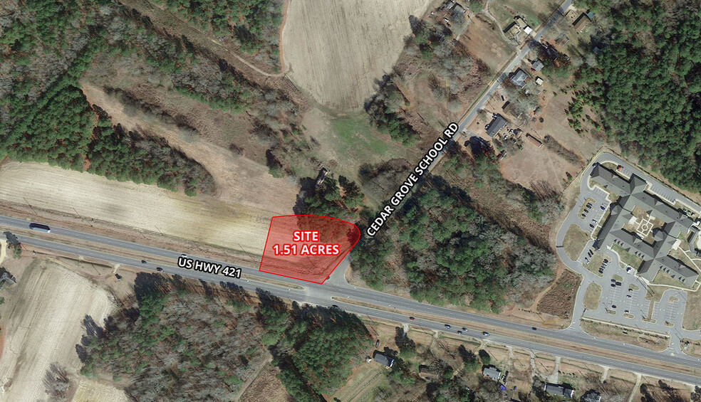 Cedar Grove School Rd. & US Hwy 421, Lillington, NC for sale - Aerial - Image 2 of 2