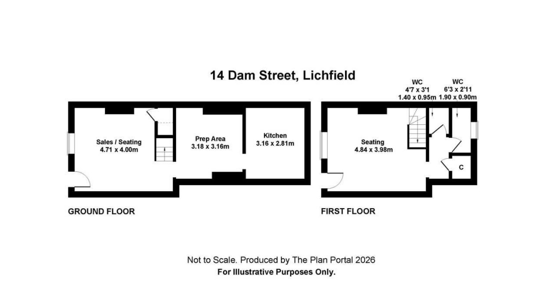 12-14 Dam St, Lichfield, STS WS13 6AA - Unit 14 - - Floor Plan - Image 1 of 7