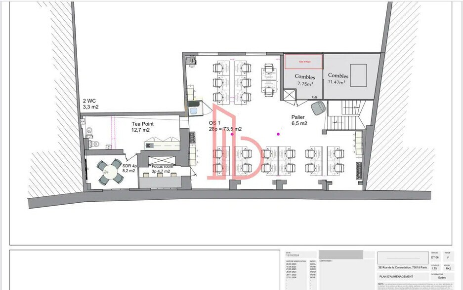 Office in Bordeaux to rent - Floor Plan - Image 2 of 2